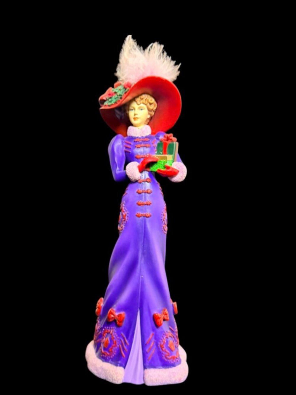 Thomas Kinkade Holiday Gathering Victorian Lady Christmas Figurine 2008